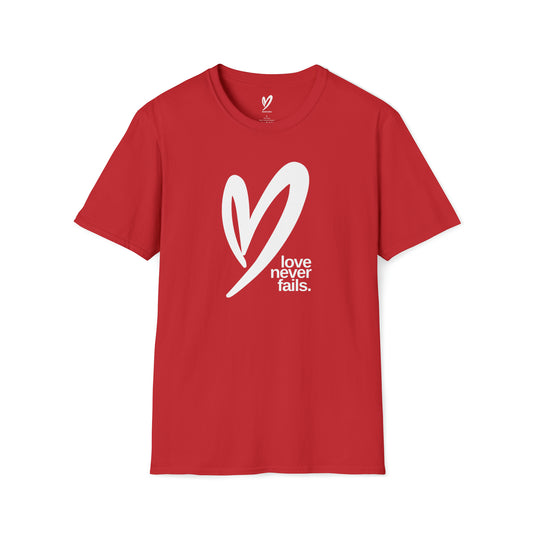 Love Never Fails Heart T-Shirt